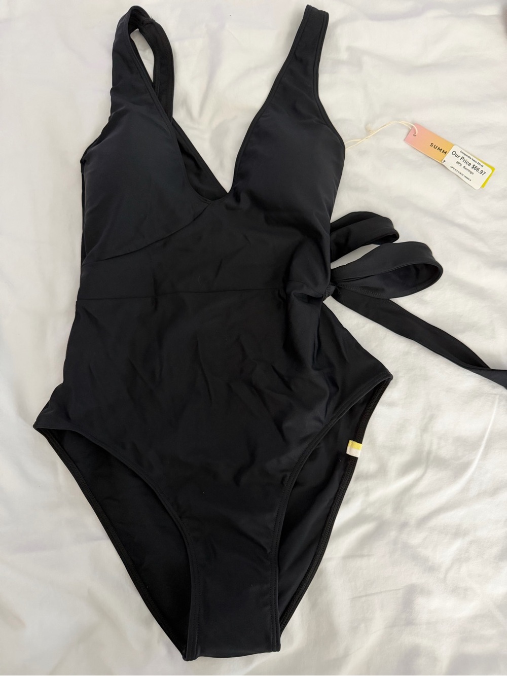 Summersalt Black One-Piece Swimsuit with Side Tie Size Small (4)